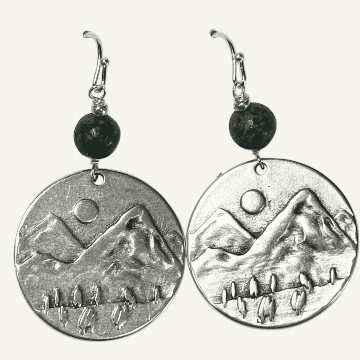 Silver Sparrow Jewelry Mountain Dangle Earrings Silver