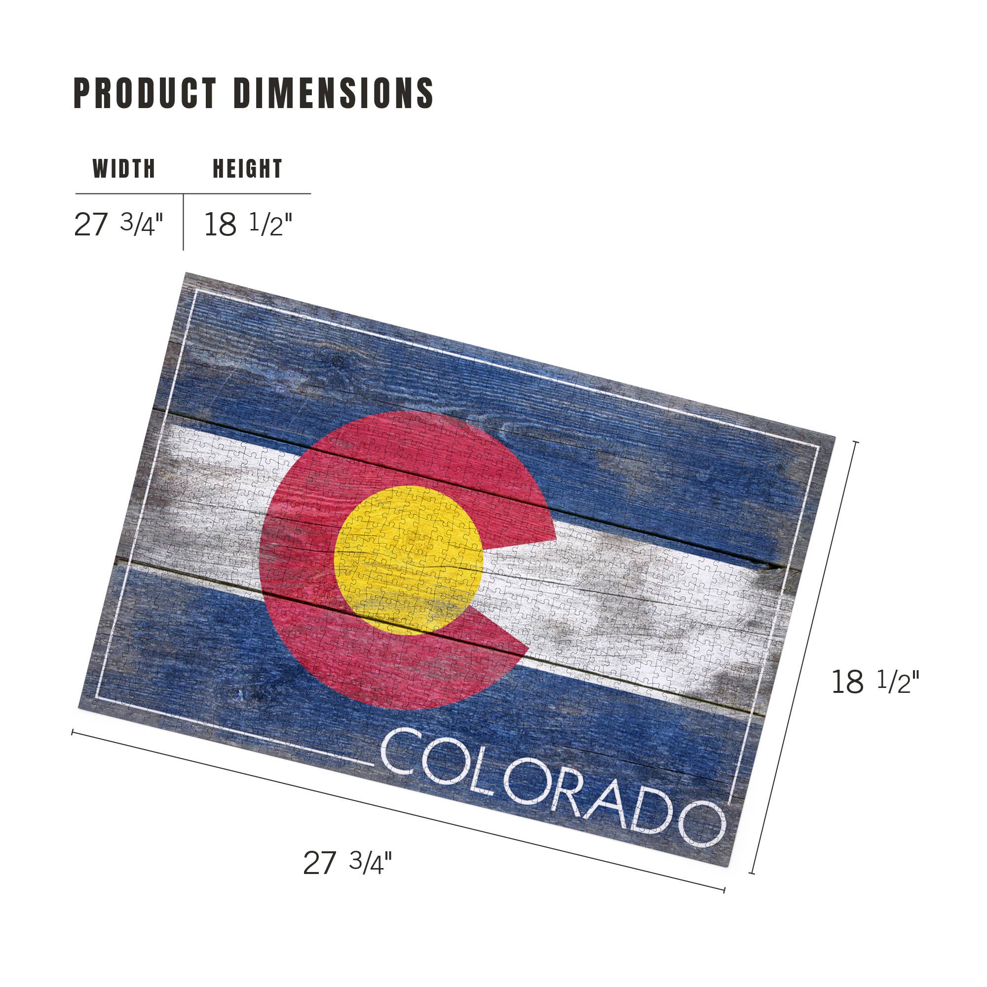 1000 PIECE PUZZLE Rustic Colorado State Flag