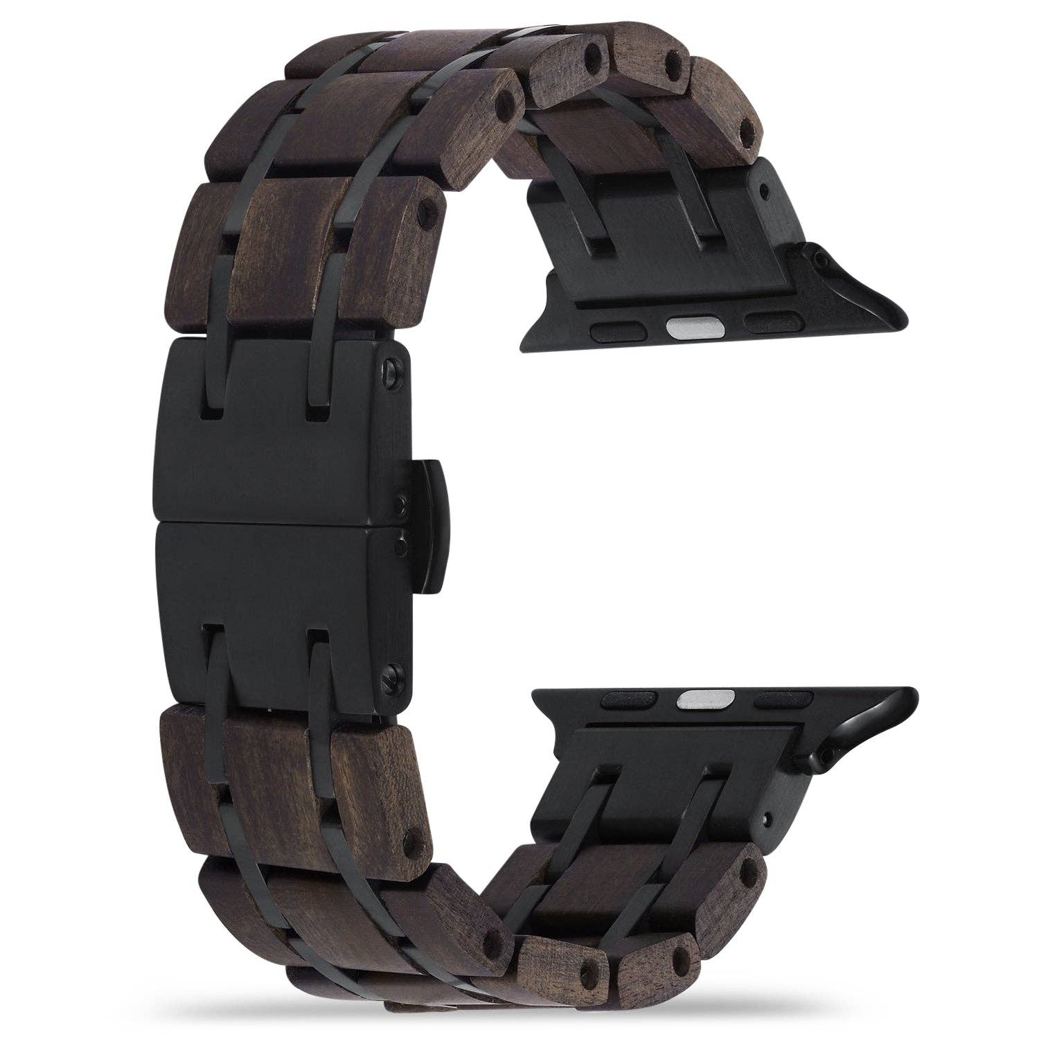 Joycoast Wood Apple Watch Band | Black Sandalwood + Stainless Steel