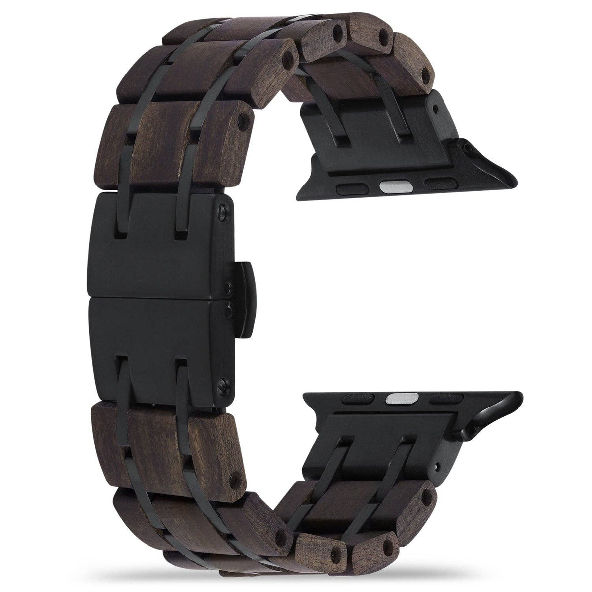Joycoast Wood Apple Watch Band | Black Sandalwood + Stainless Steel