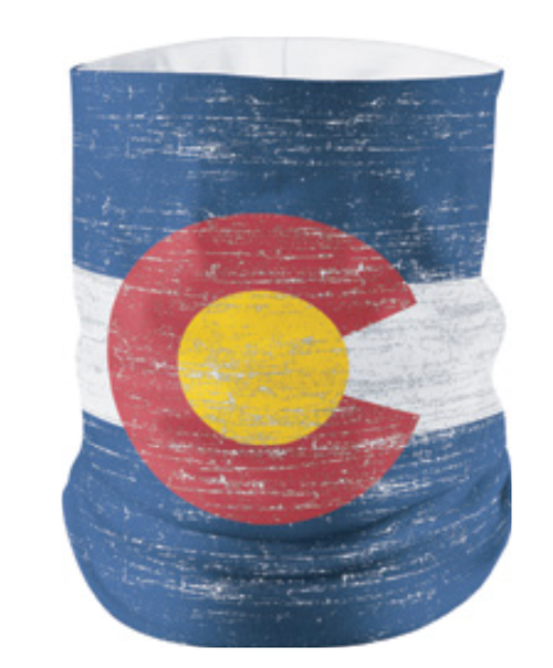 Versatile Head Gaiter (Necker, Buff) with Pocket Colorado Flag