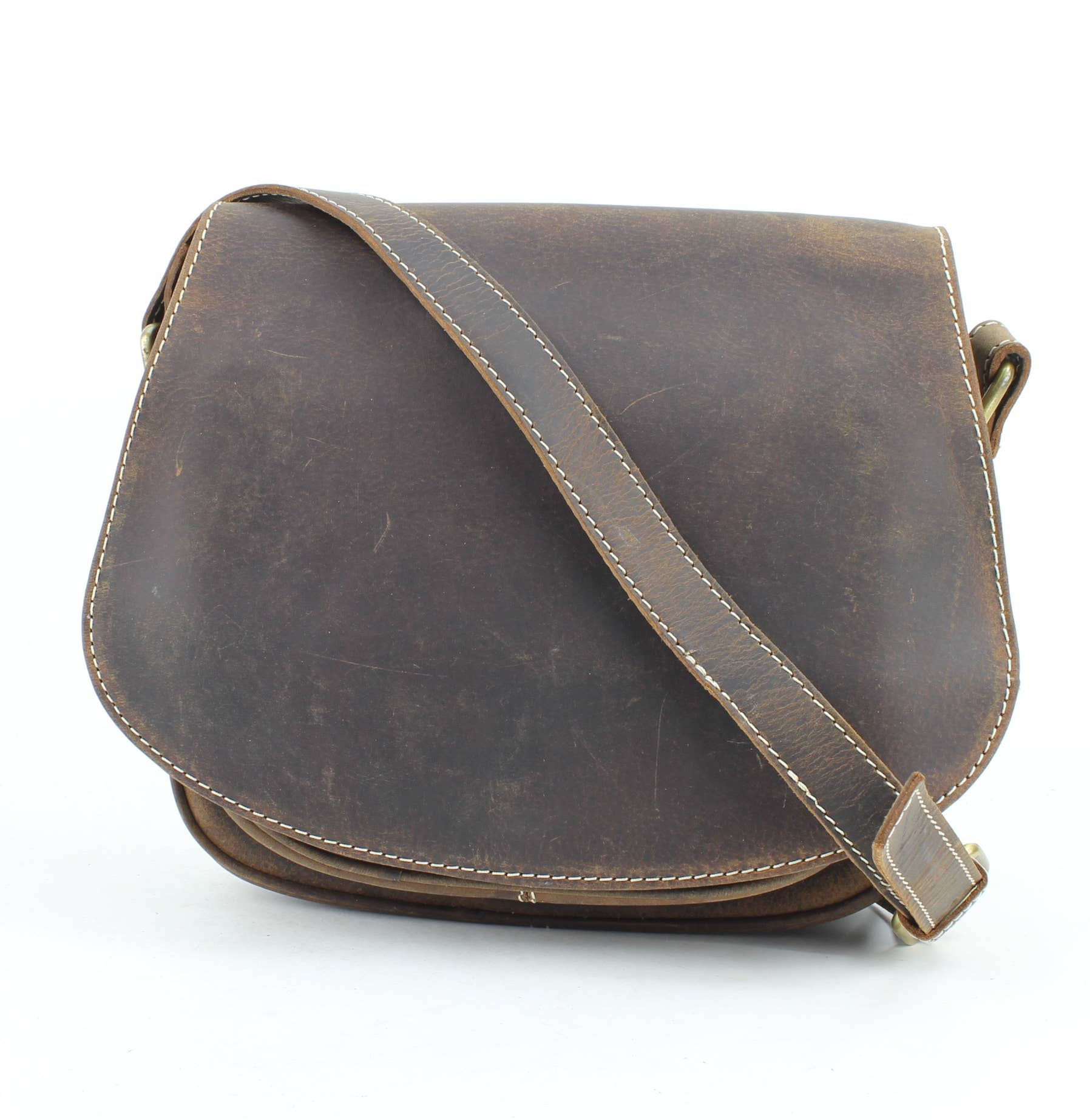 Hunter Leather Flap Over Saddle Bag