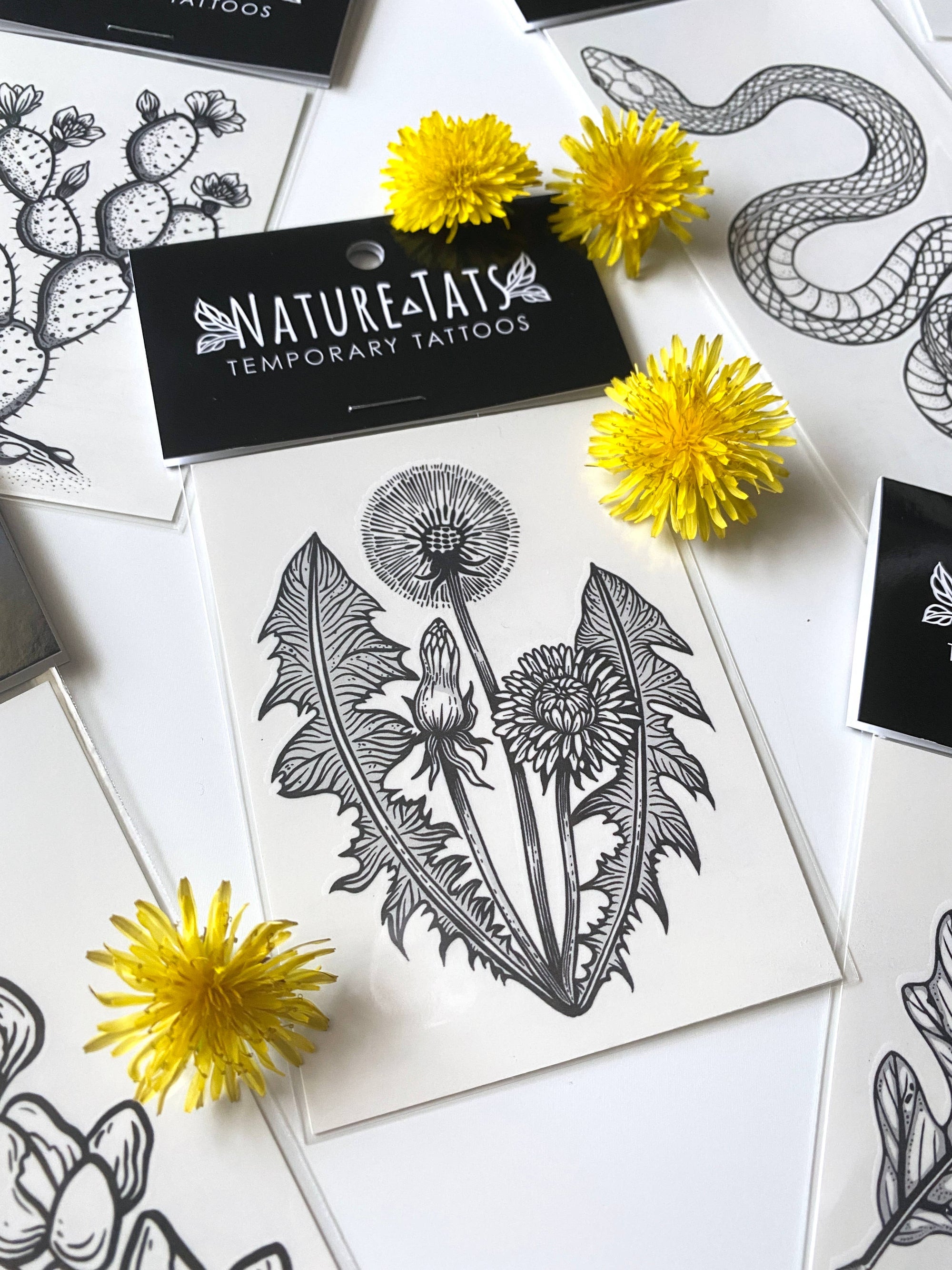 Dandelion Flower Temporary Tattoo