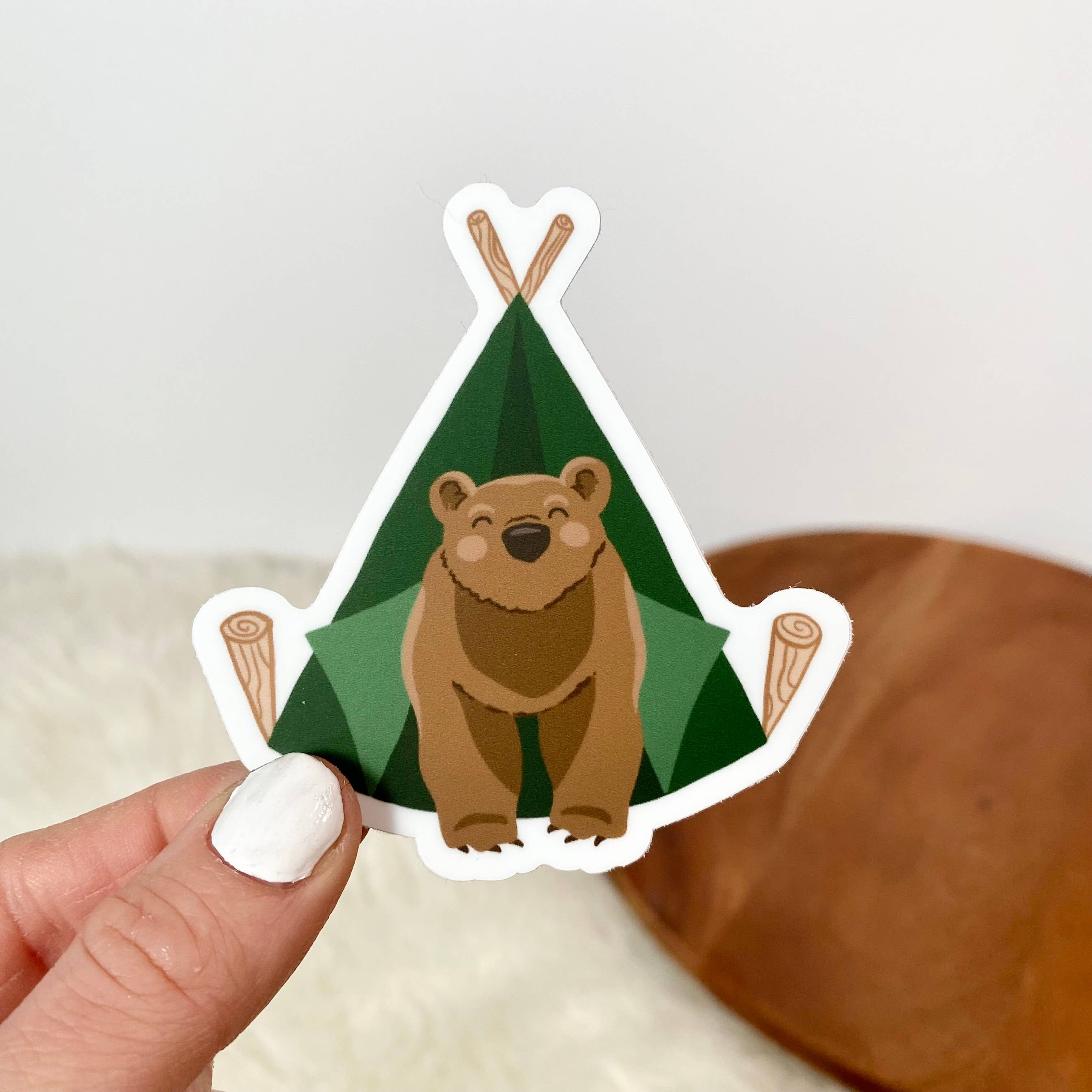 Camping Bear Sticker