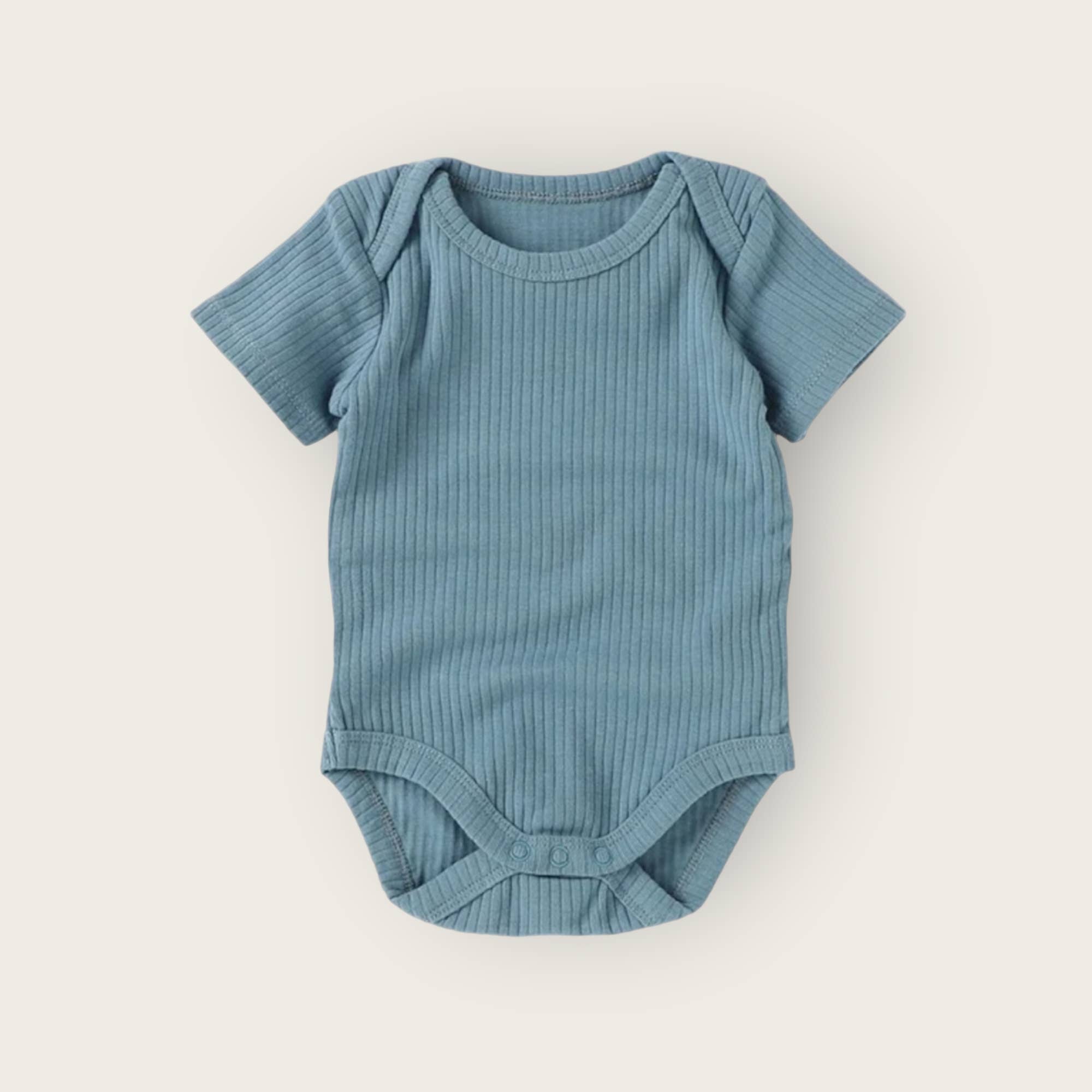 Organic bodysuit short sleeve- ribbed cotton onesie for baby