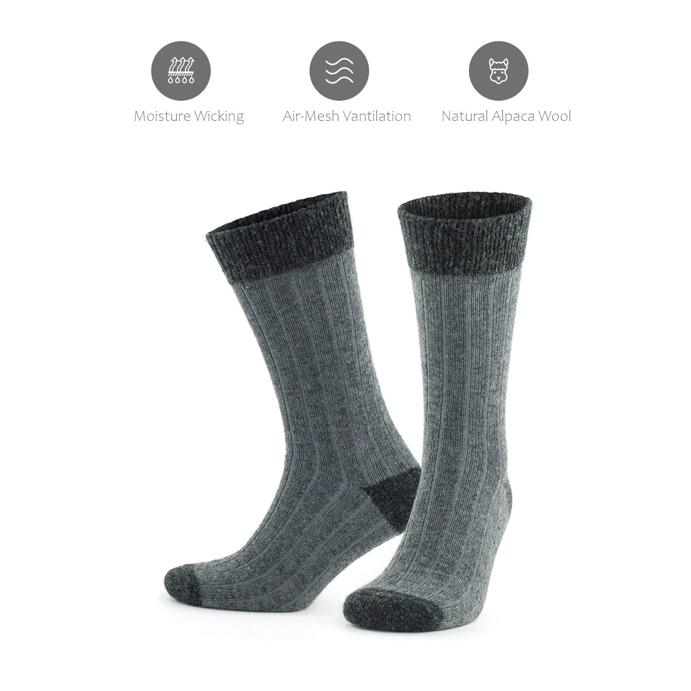 Alpaca Socks Lumberjack's Favorite Grey
