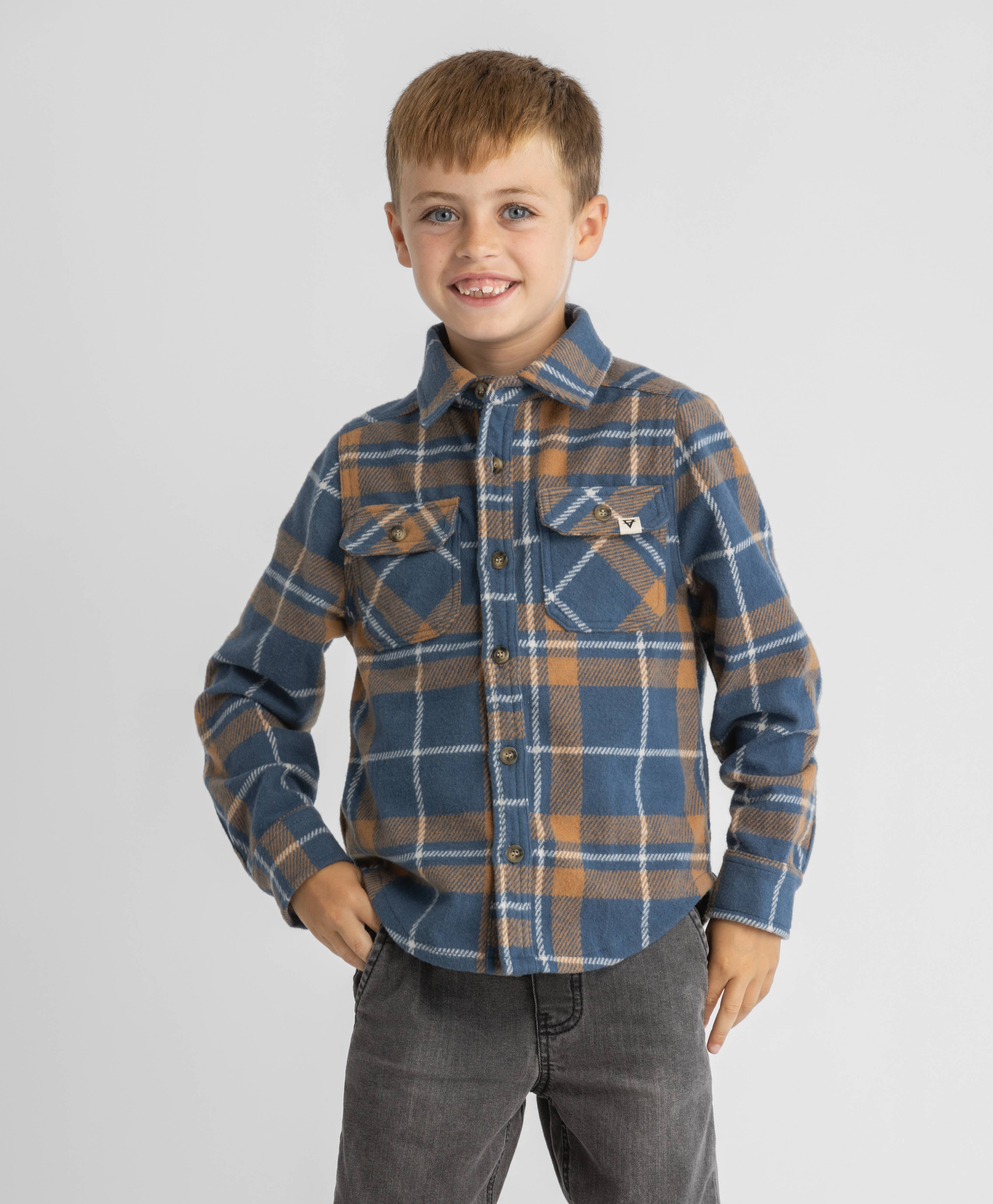 Boys Lichen Stretch Flannel Shirt
