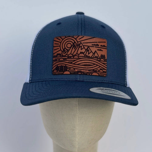 The Great Outdoors | mountain scape leather patch hat