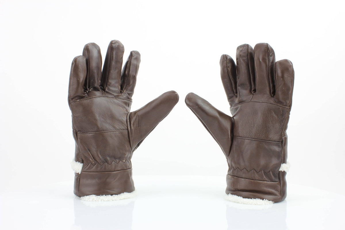 Leather Impressions Inc Sheepskin Leather Gloves with White Sherpa Lining ABGL102SH