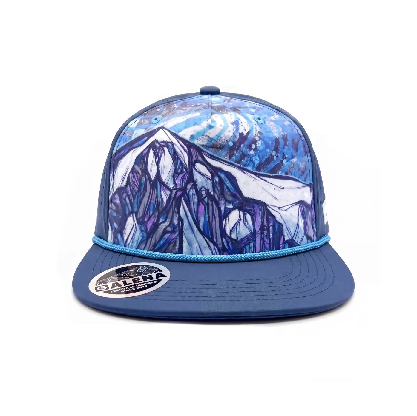High Country Trucker Hat Blue Galena Mountain