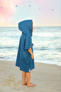 Microfiber Blue Fish Waffle Wearable Towel