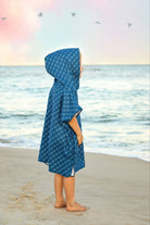 Microfiber Blue Fish Waffle Wearable Towel