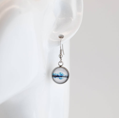 Stainless Steel and Glass Earrings