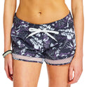 Heloha Greetings from Paradise Swim Shorts Black White Flowers