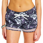 Heloha Greetings from Paradise Swim Shorts Black White Flowers