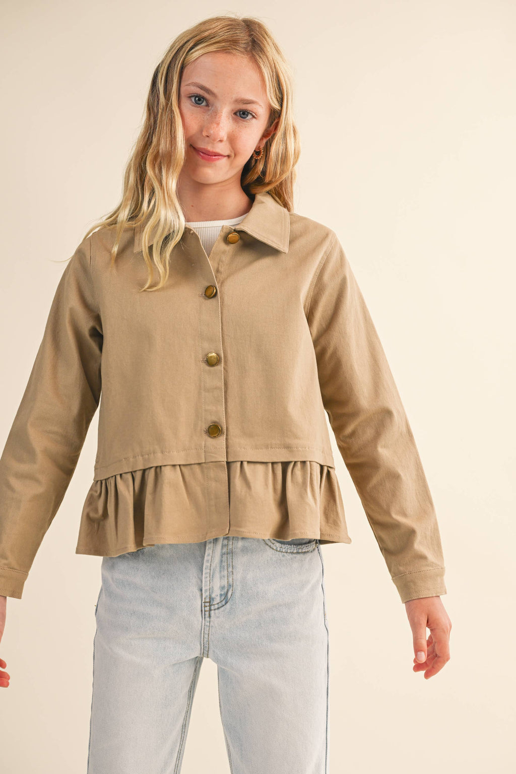TWEEN KIDS GIRLS CROPPED FIELD JACKET (7-14)
