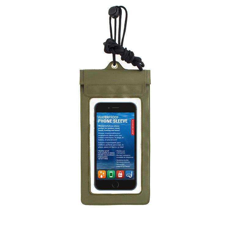 Kikkerland Design Inc Green Waterproof Phone Sleeve