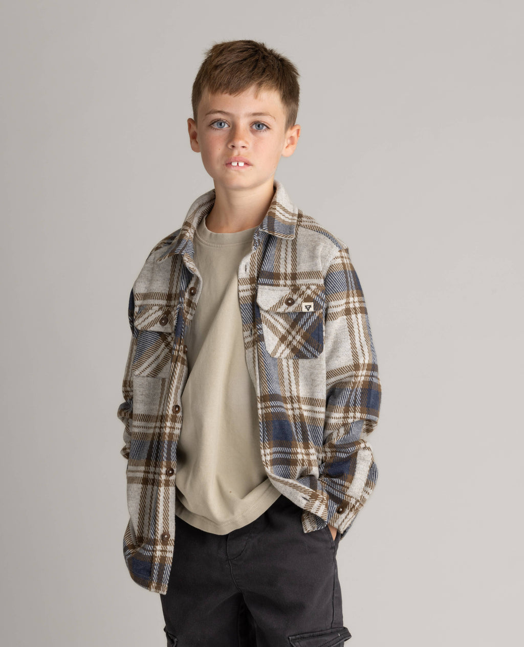 Boys Lichen Stretch Flannel Shirt