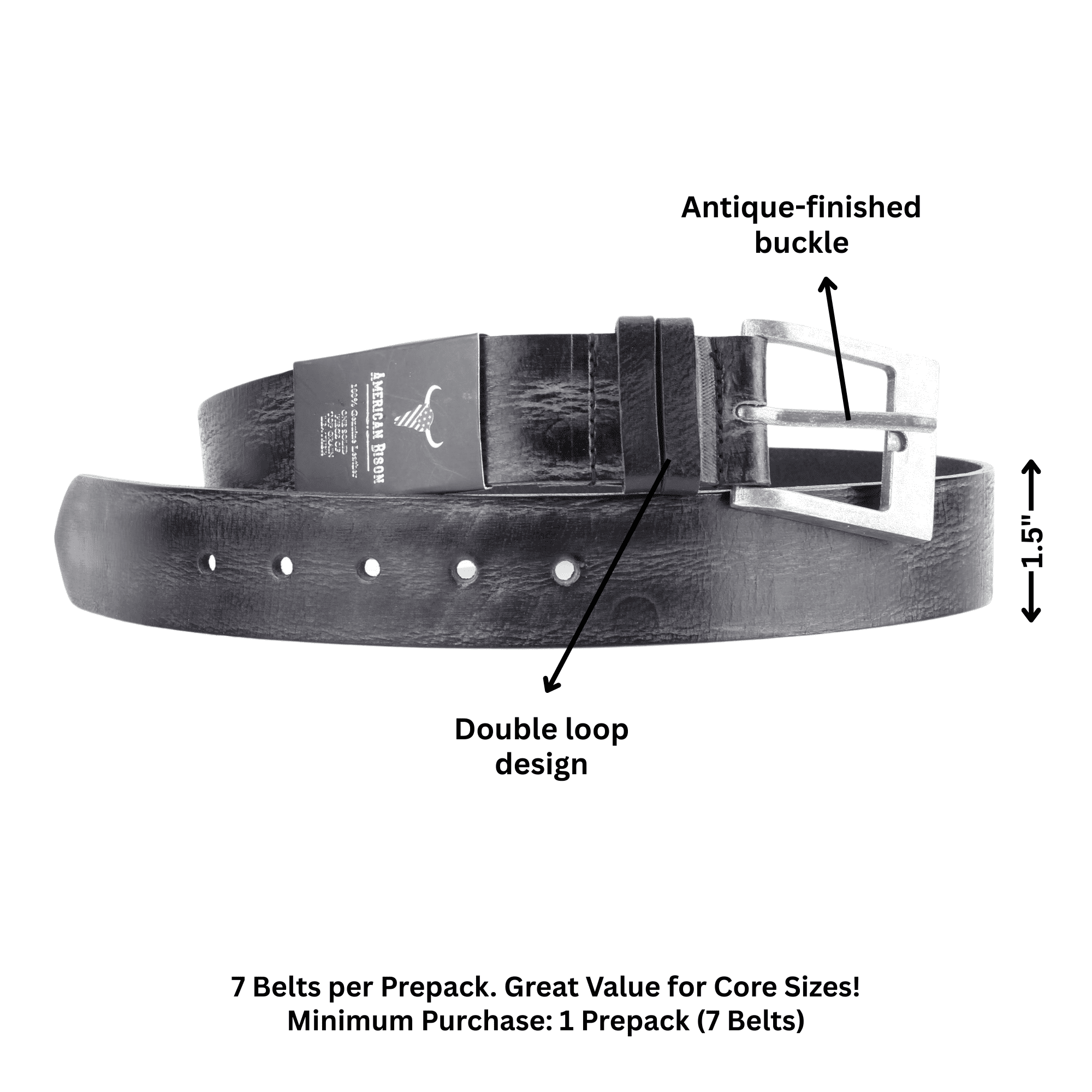 Leather Impressions Inc Double Loop Western Belt – Antique Buckle ABB 009