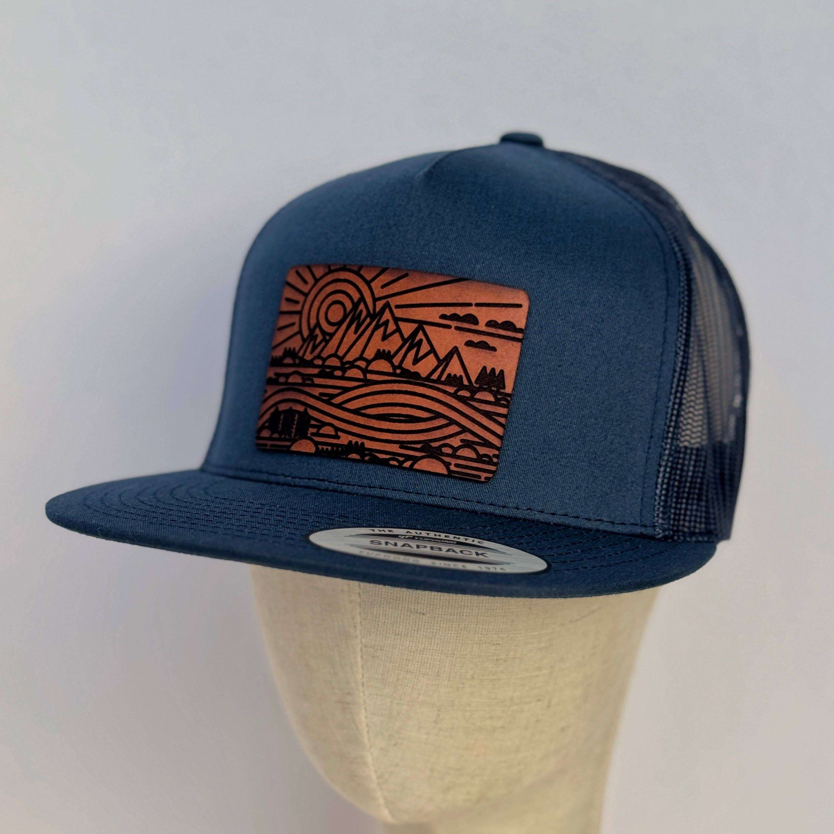 The Lonely Pine The Great Outdoors | mountain scape leather patch hat