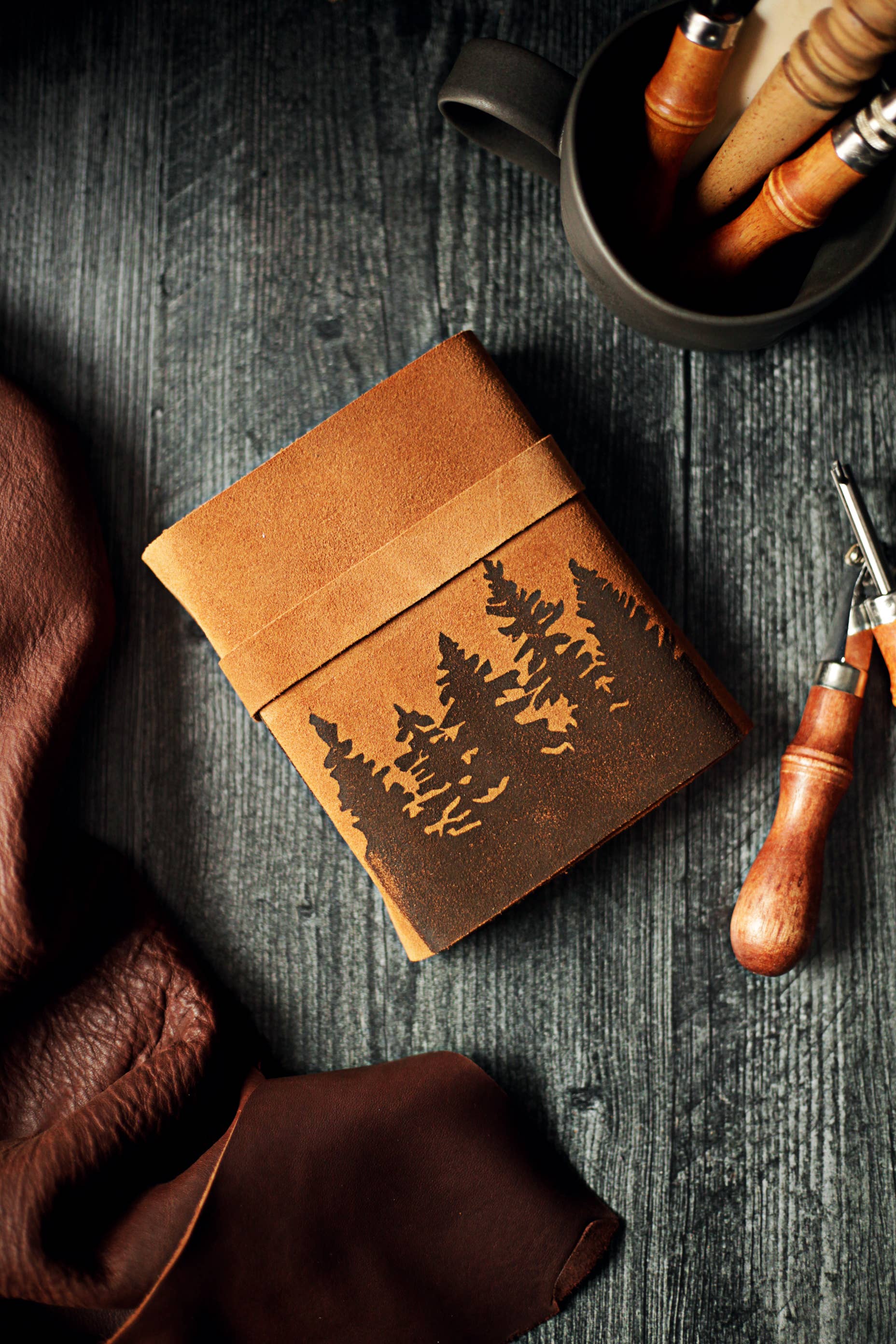 Tree Journal - Pine Forest Leather Journal