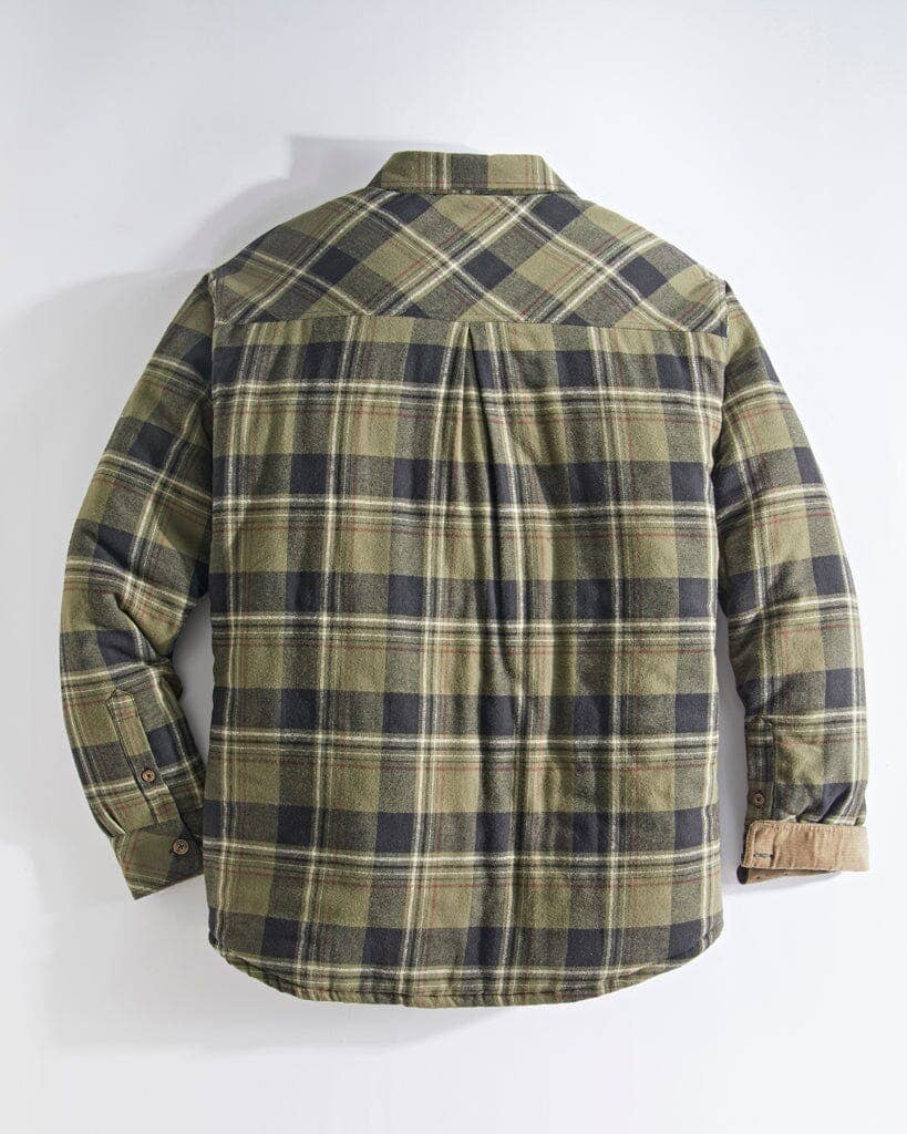 Quilt Lined Brushed Flannel Shirt Jacket