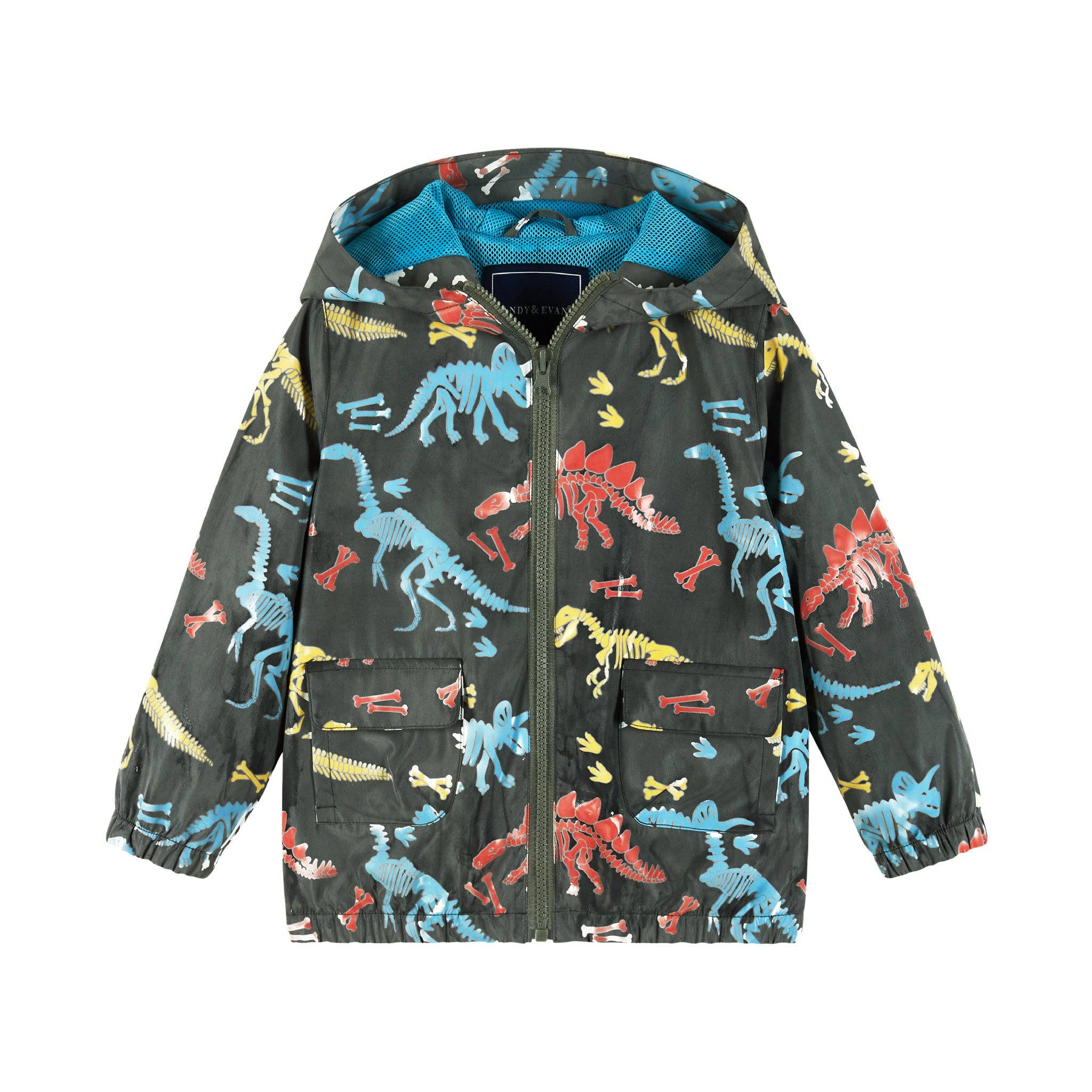Kids (3-8) Color Change Raincoat | Dinosaur Fossils