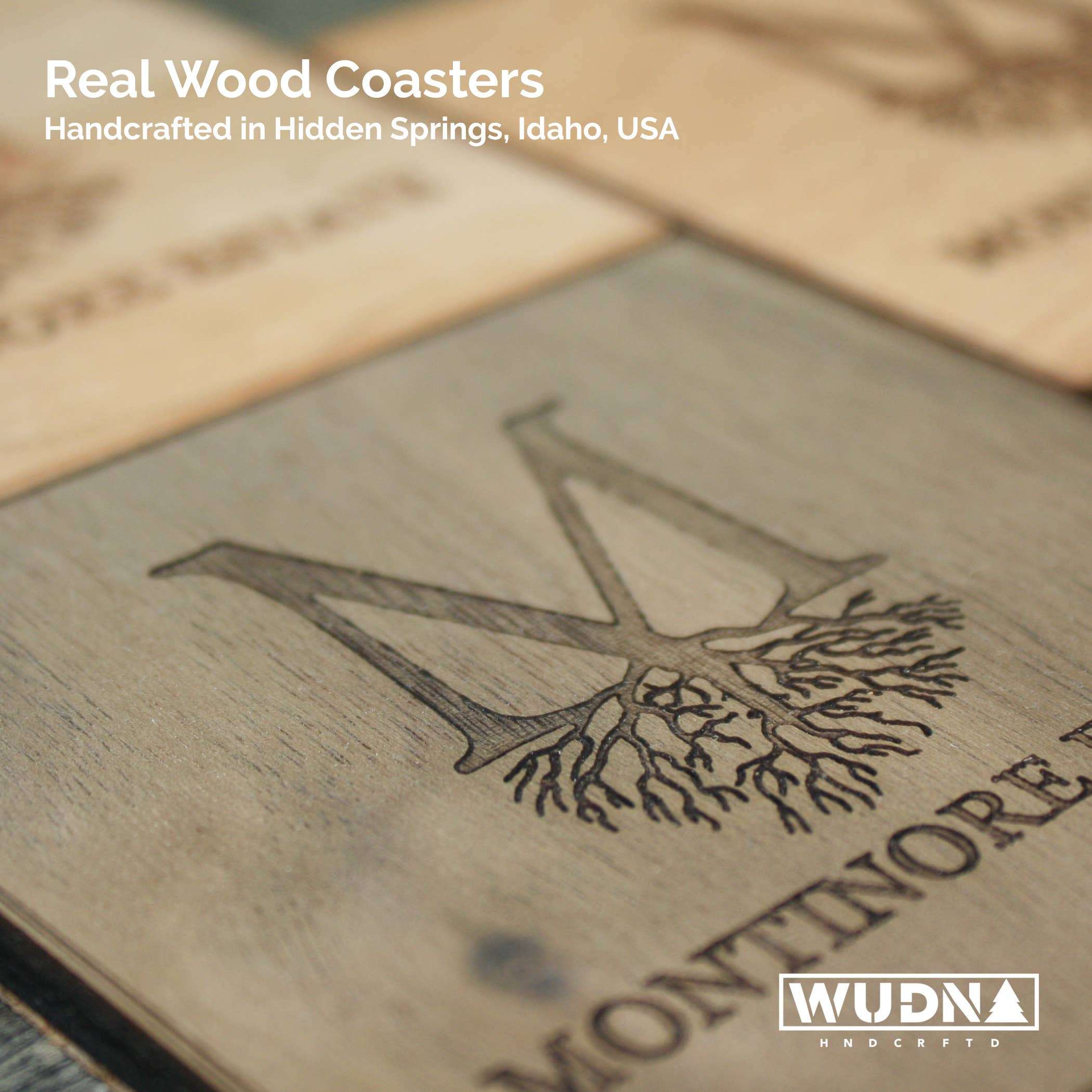 WUDN Handcrafted Decorative Wooden Coaster Set