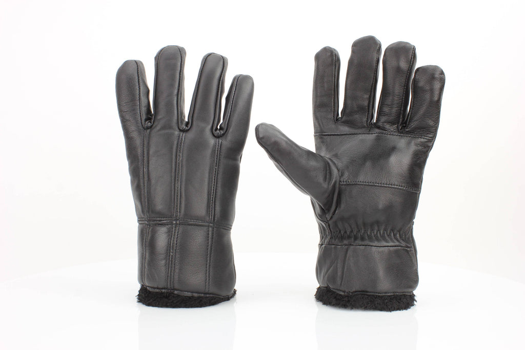 Sheepskin Leather Gloves with Black Sherpa Lining ABGL102SH