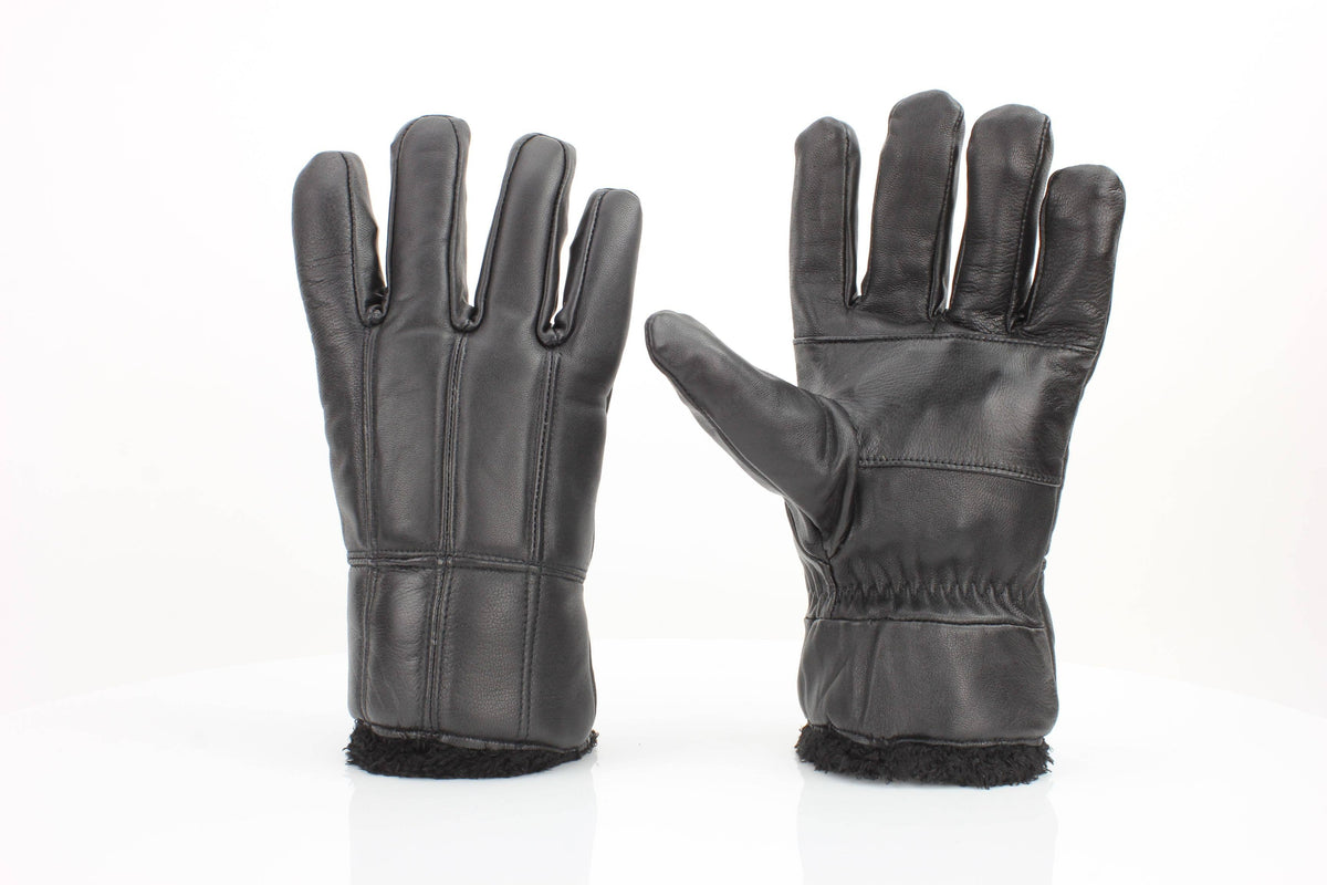 Leather Impressions Inc Sheepskin Leather Gloves with Black Sherpa Lining ABGL102SH
