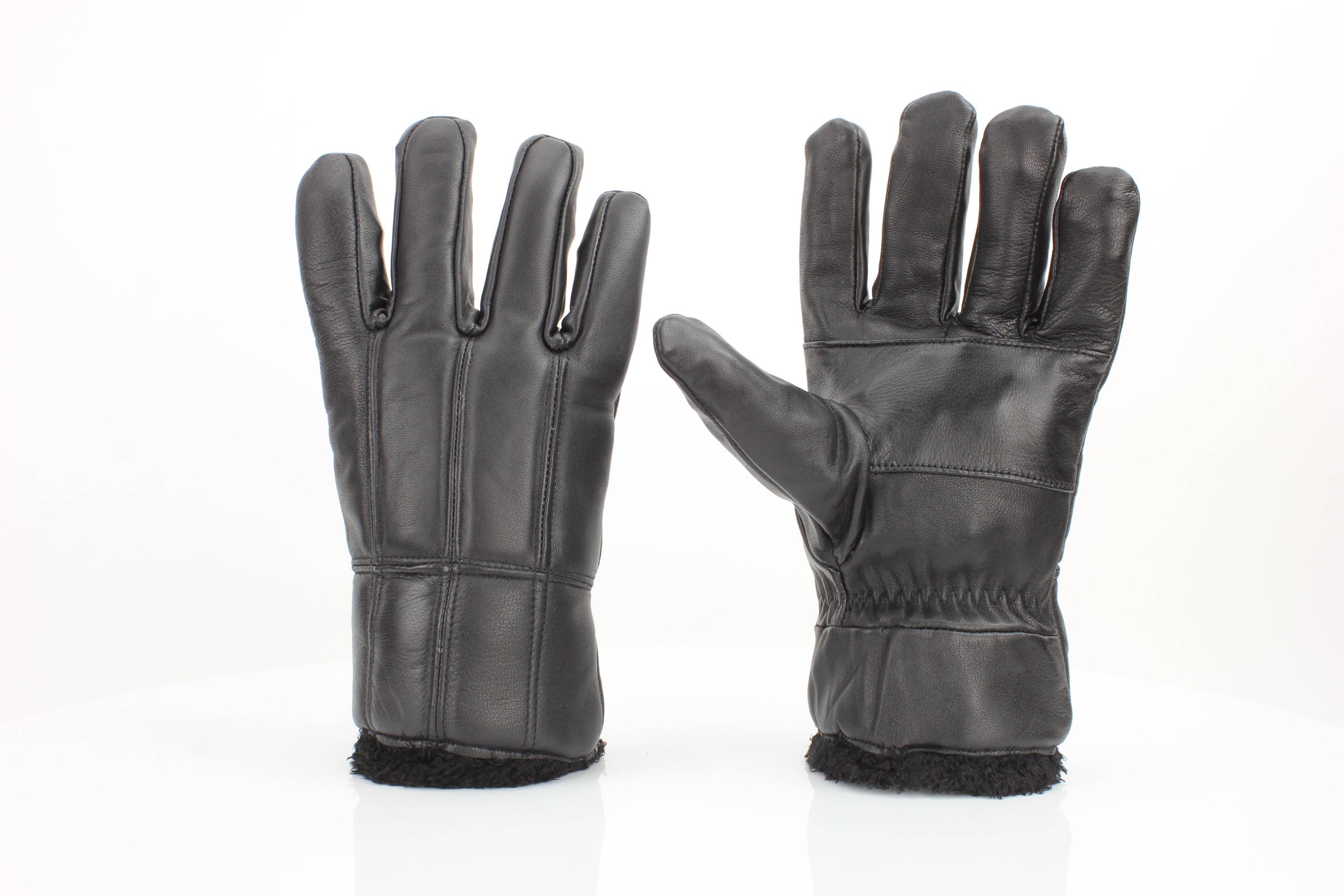 Sheepskin Leather Gloves with Black Sherpa Lining ABGL102SH