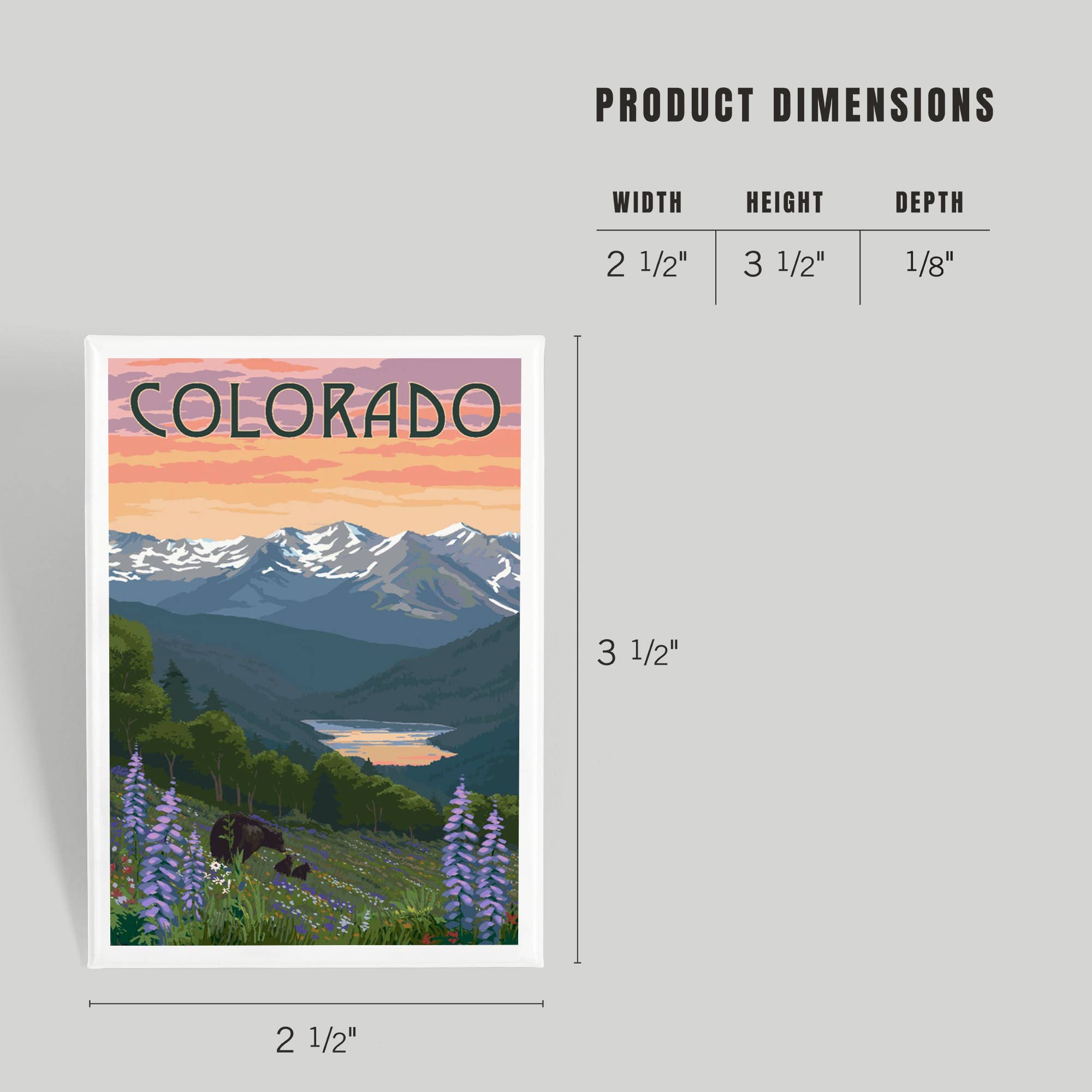 MAGNET Colorado Bear and Spring Flowers