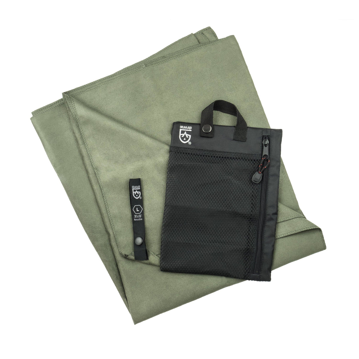 GEAR AID Quick Dry Microfiber Towel - With Extra Zippered Pocket