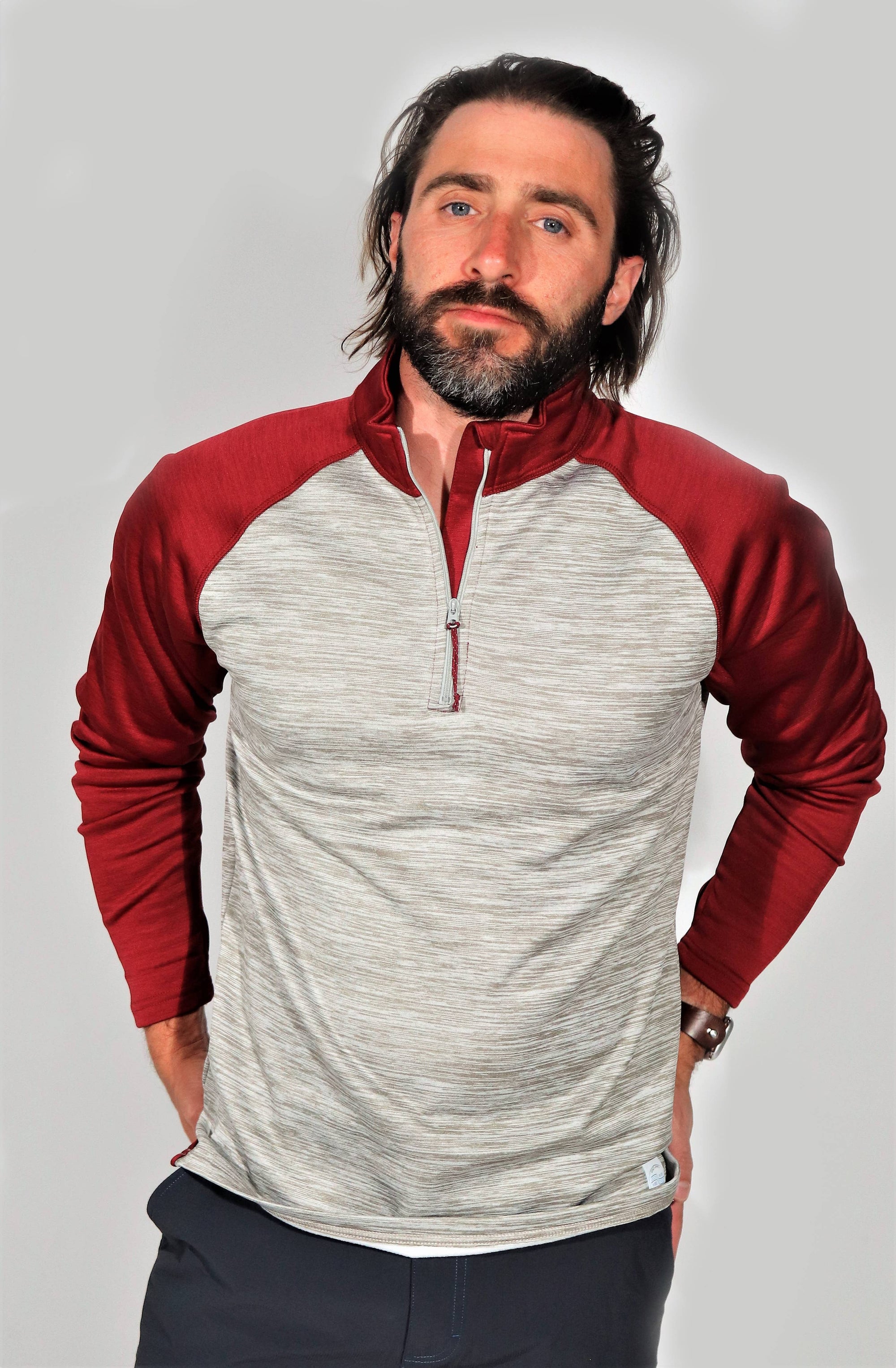 Sundowner Quarter Zip Heather Grey