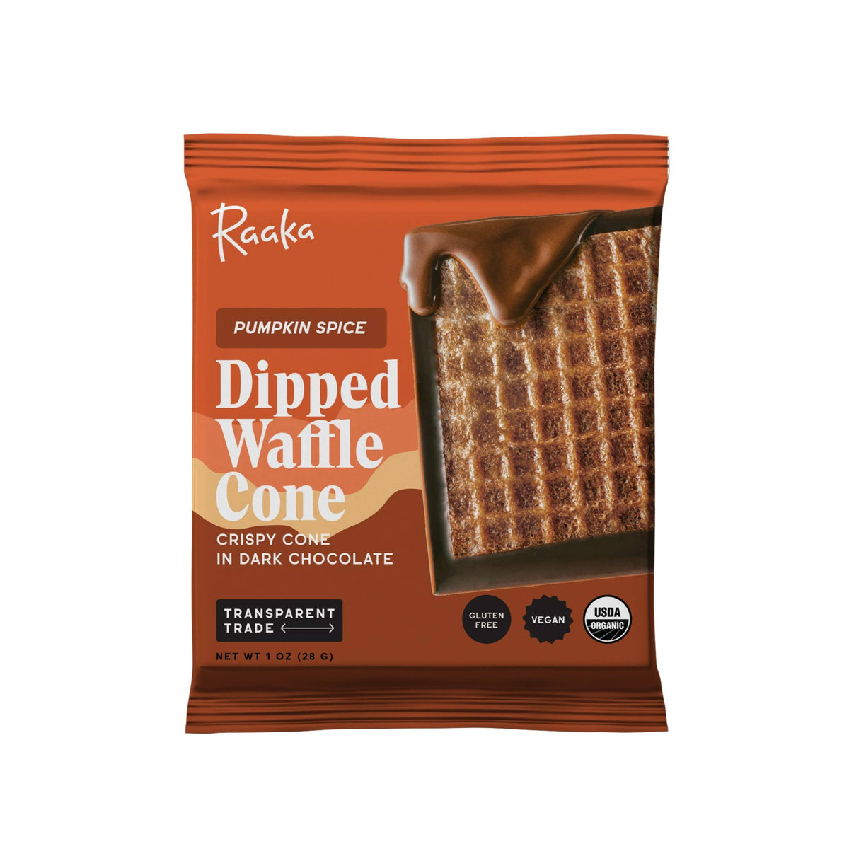 Raaka Chocolate Pumpkin Spice Chocolate Waffle Cone Bar - Halloween Limited