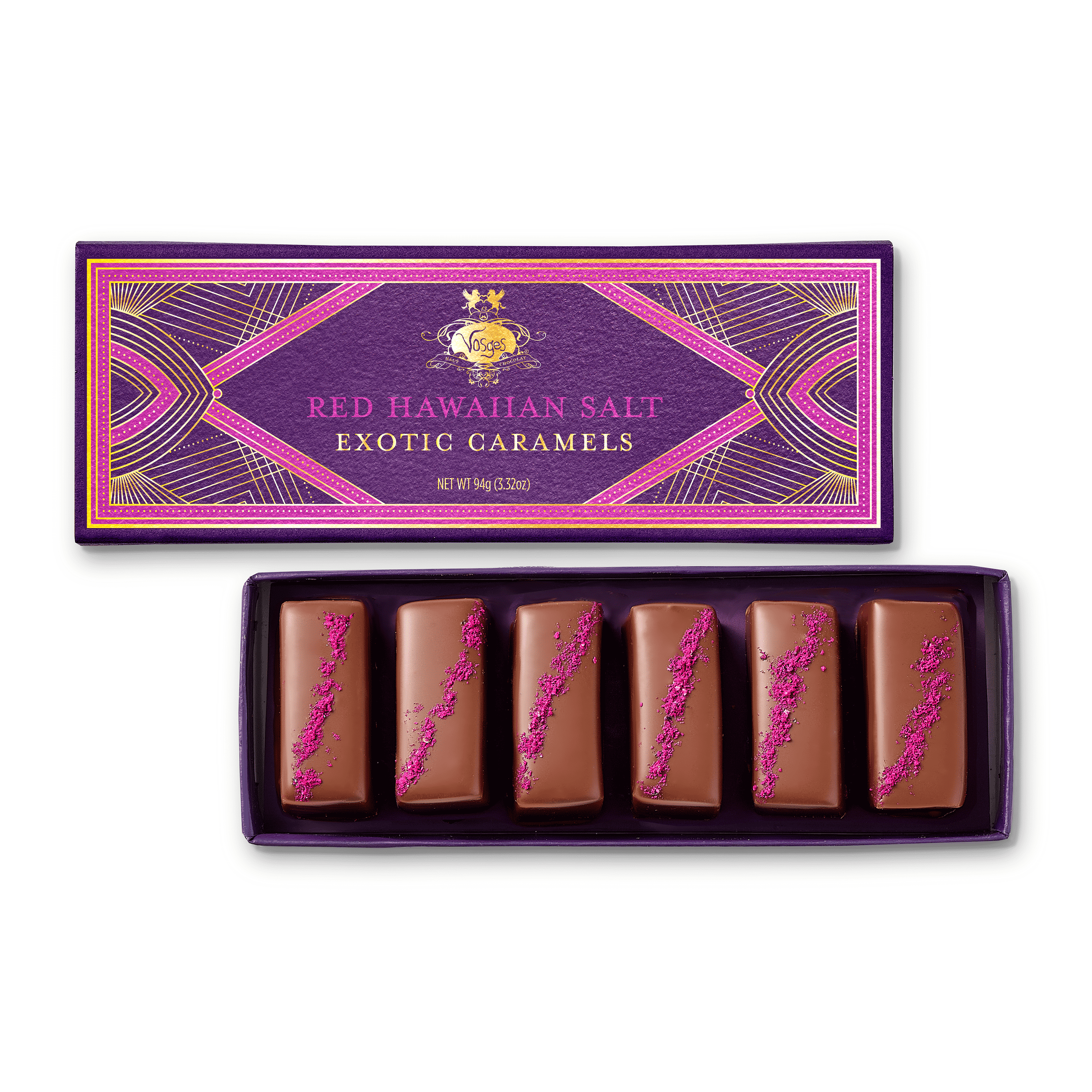 Vosges Haut-Chocolat Milk Chocolate Covered Caramel w/ Red Hawaiian Salt -Gourmet