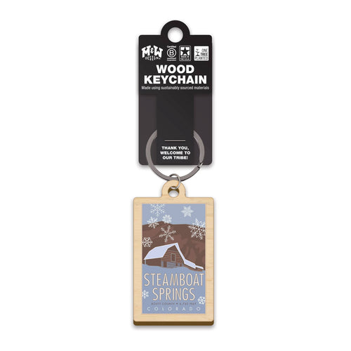 Steamboat Springs, Colorado - Wood Keychain