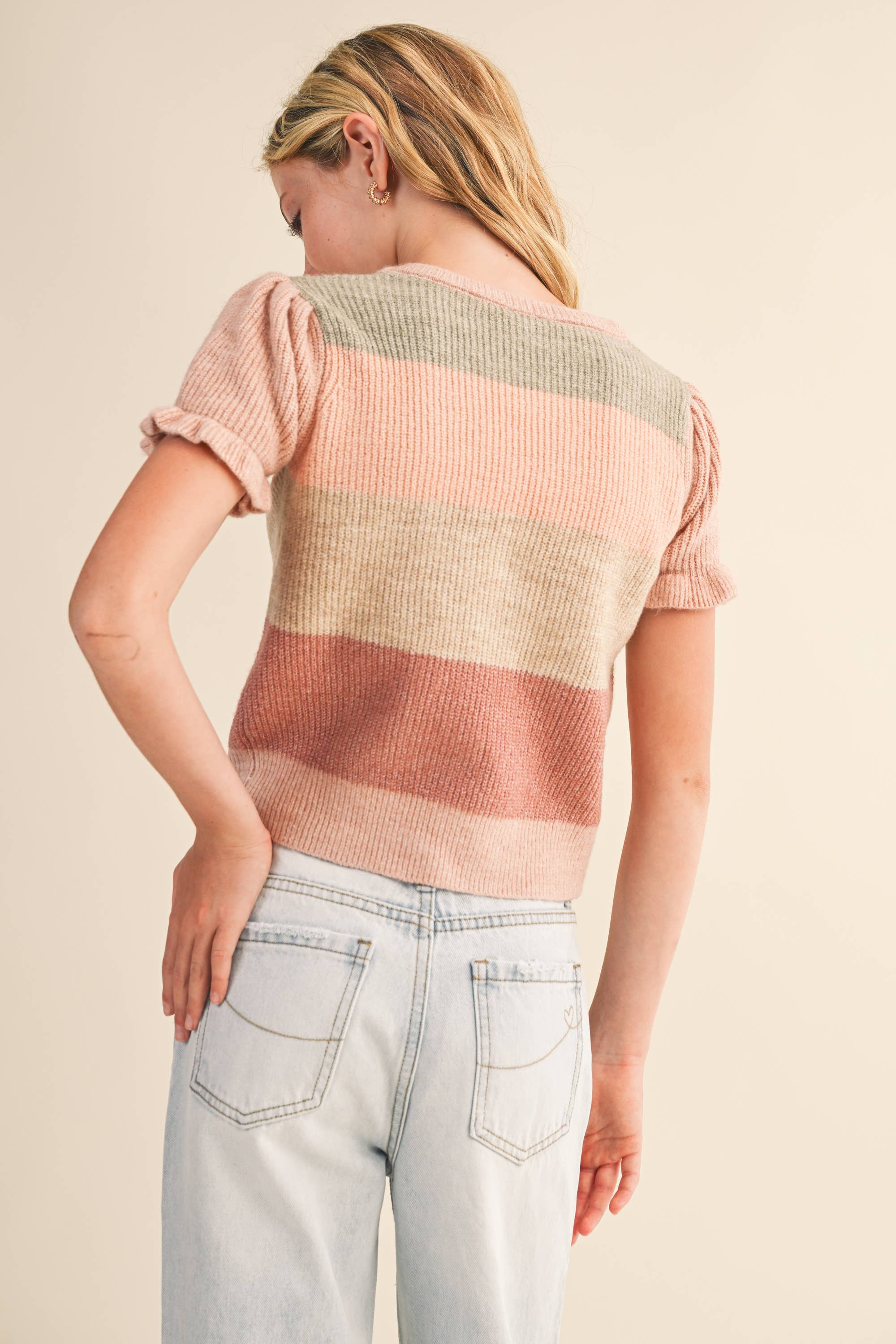 PRE-ORDER- TWEEN KIDS GIRLS PUFF SLEEVE SWEATER (7-14)