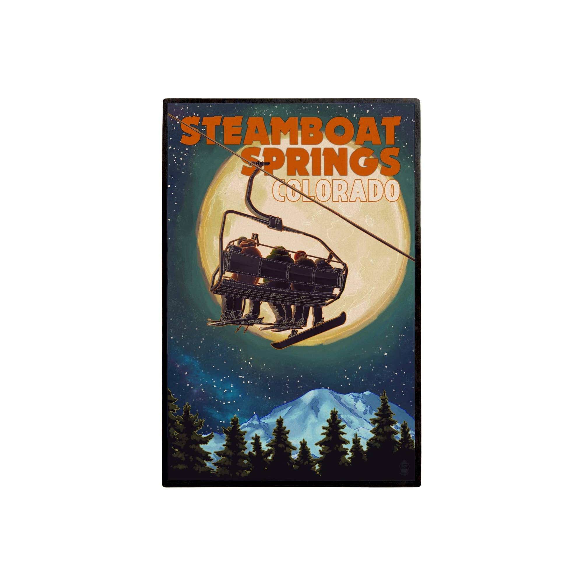 LAPEL PIN Steamboat Springs, Colorado Ski Lift Moon