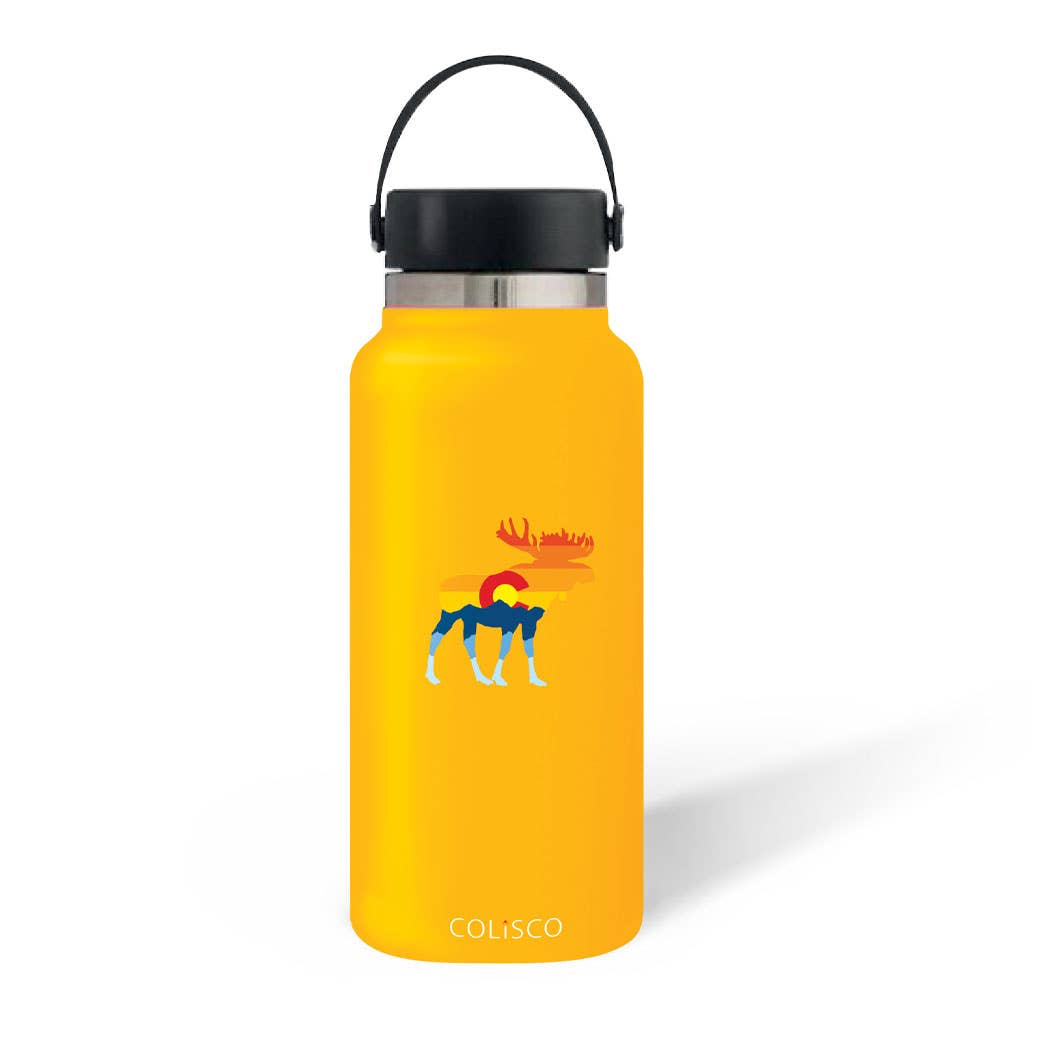 Colisco Moose Colorado Stainless Steel Water Bottle Insulated, 13oz