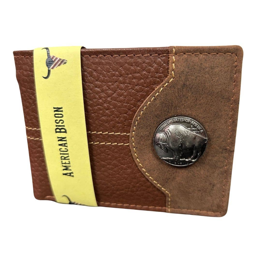 Bifold Wallet Tan Buffalo Leather
