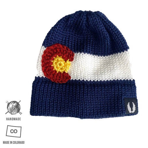 Colorado Flag Knit Beanie Classic Warm Winter Hat with State Flag Design