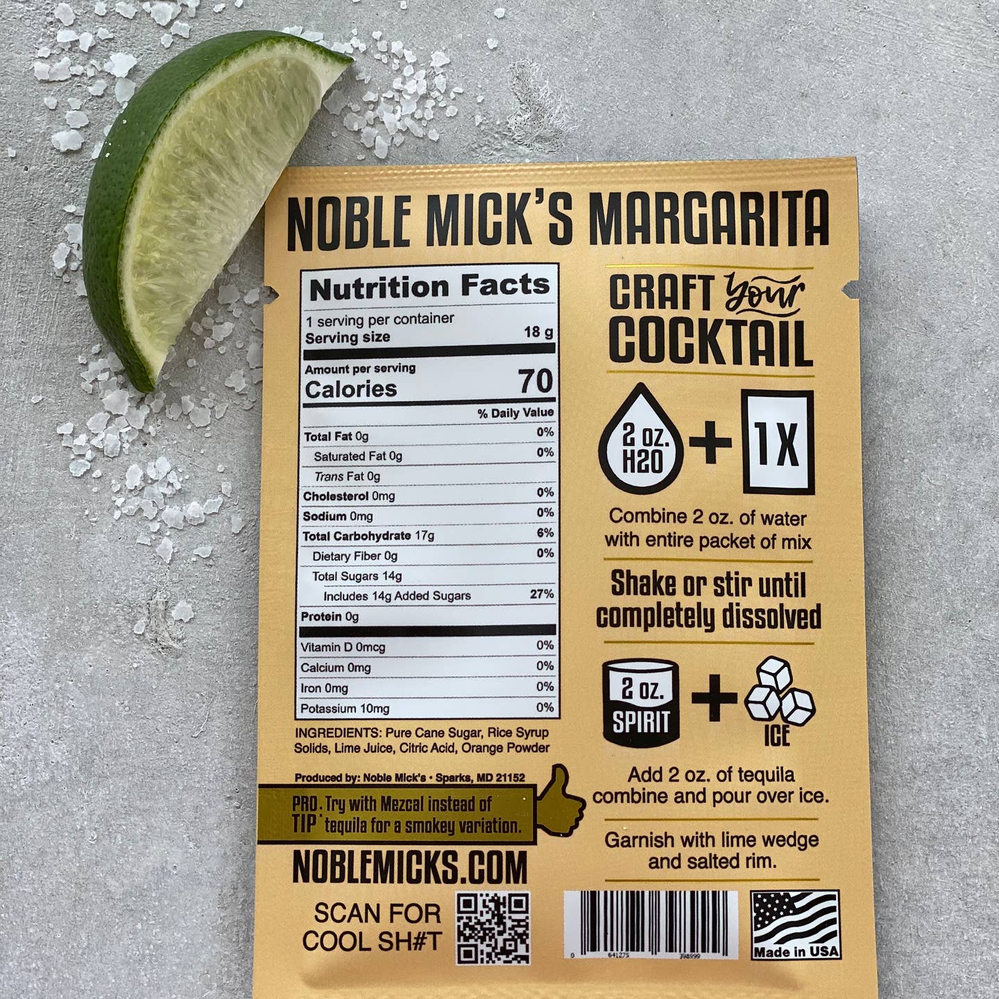 NOBLE MICK'S Single Serve Craft Cocktails