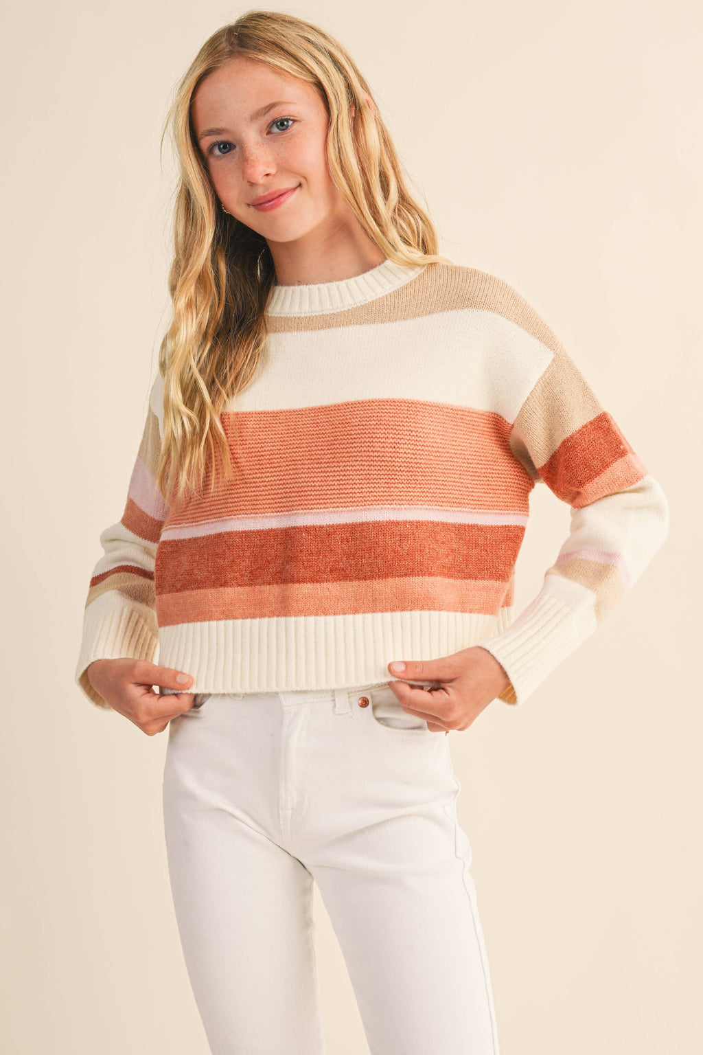 PRE-ORDER- TWEEN KIDS GIRLS ROUND NECK SWEATER (7-14)