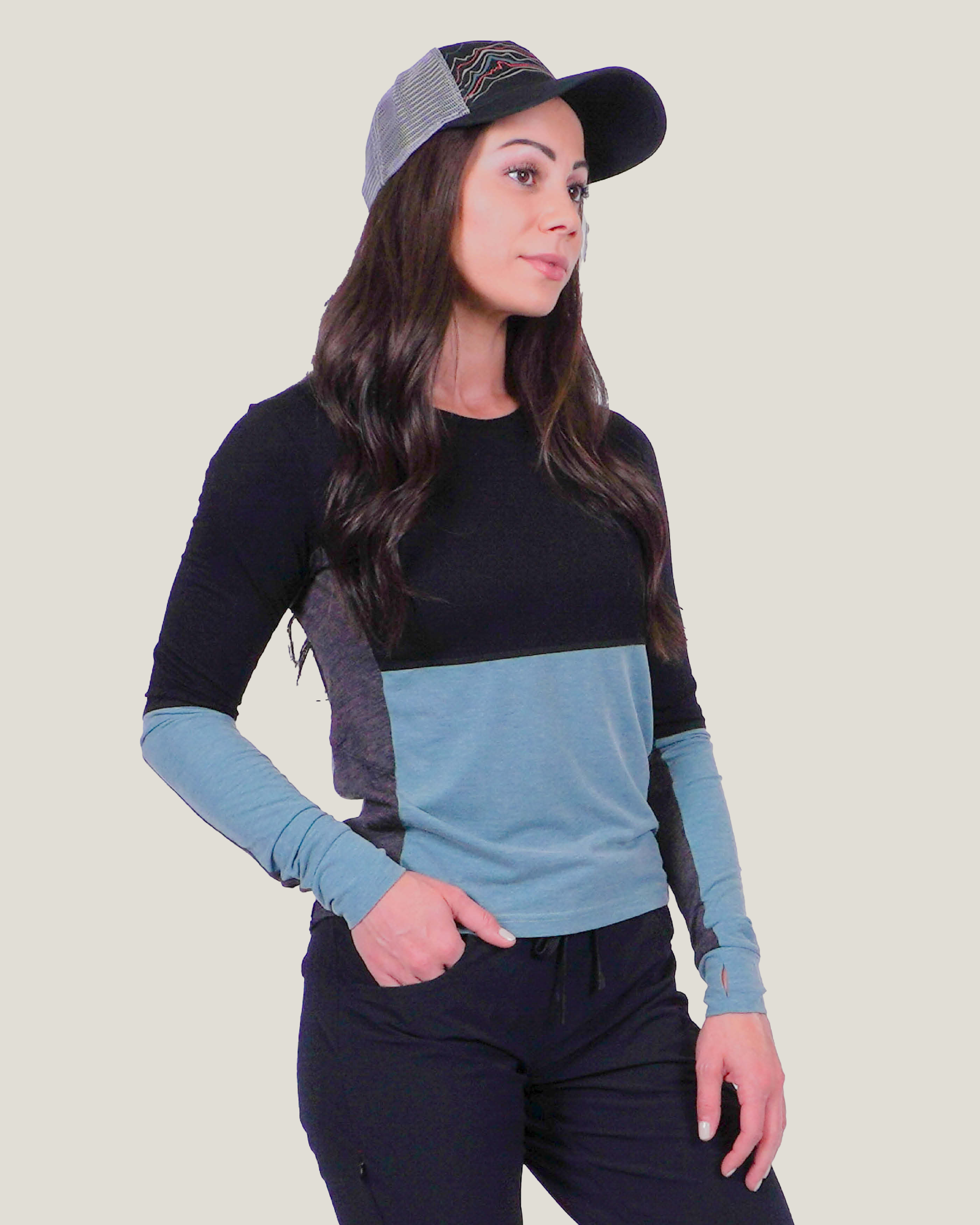 Women's Dyer Tek Long Sleeve Navy Flume