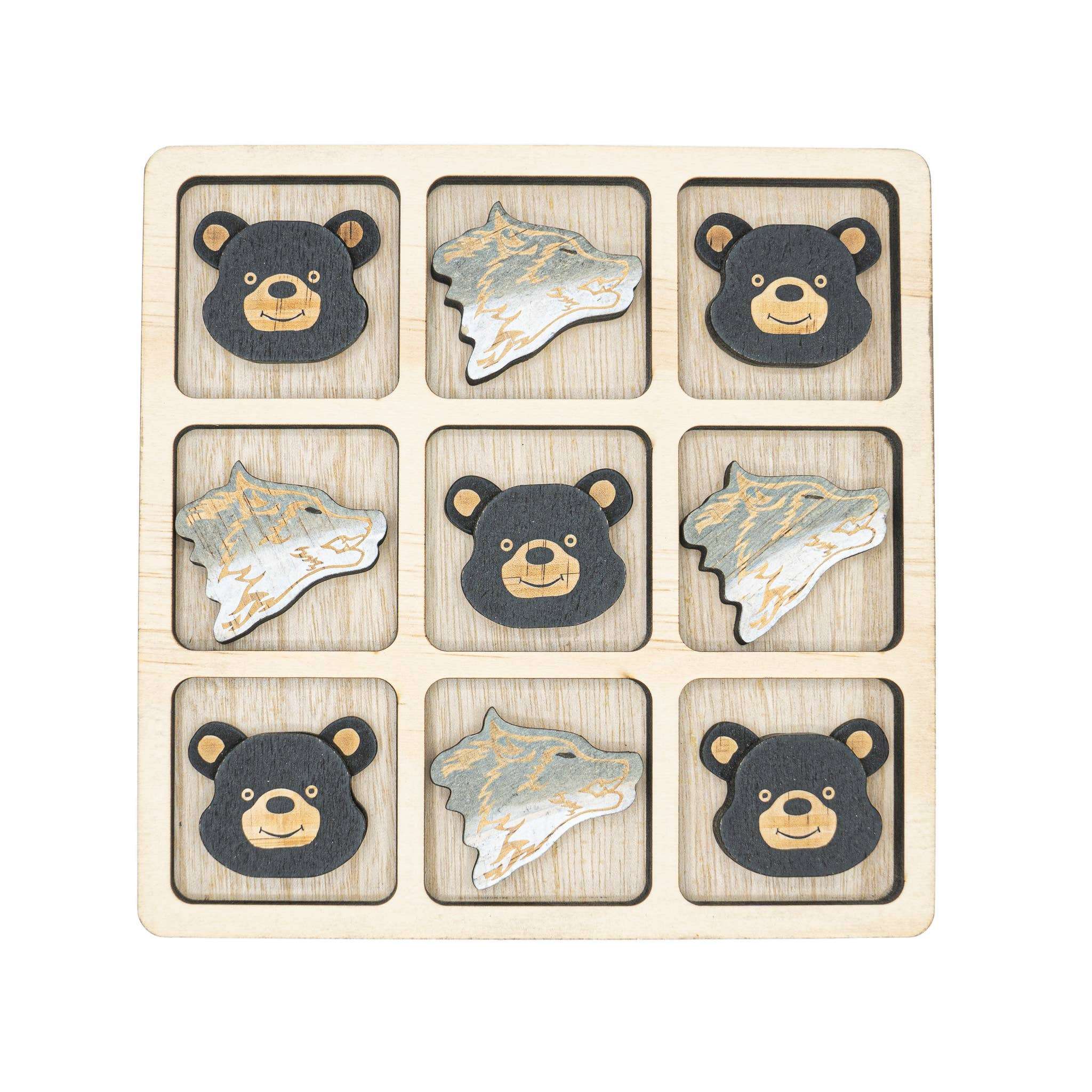 Pawnee Bill’s Travel Tic-Tac-Toe Set Bear & Wolf