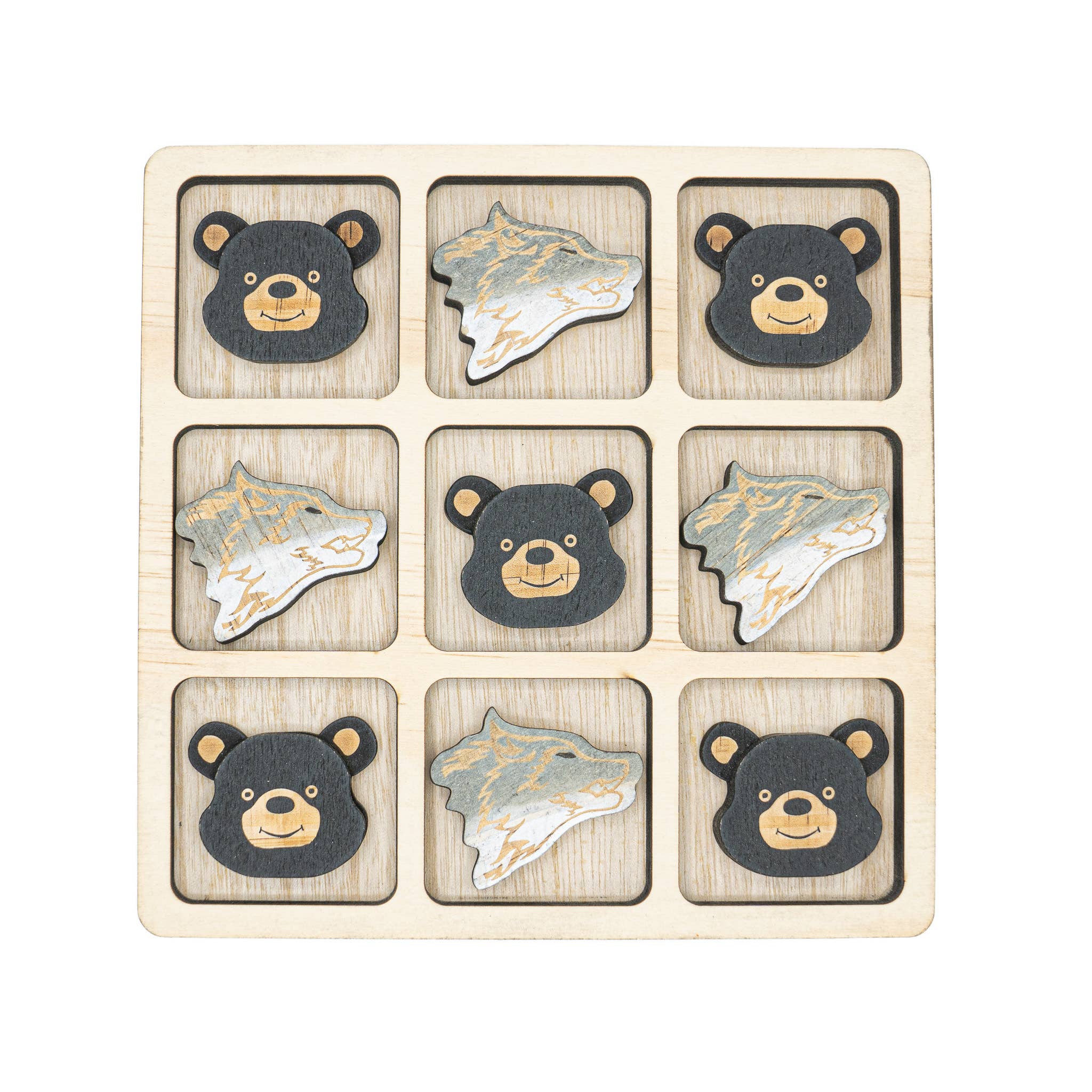 Bear & Wolf Tic-Tac-Toe Set