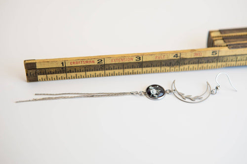 Stainless Steel and Glass Earrings