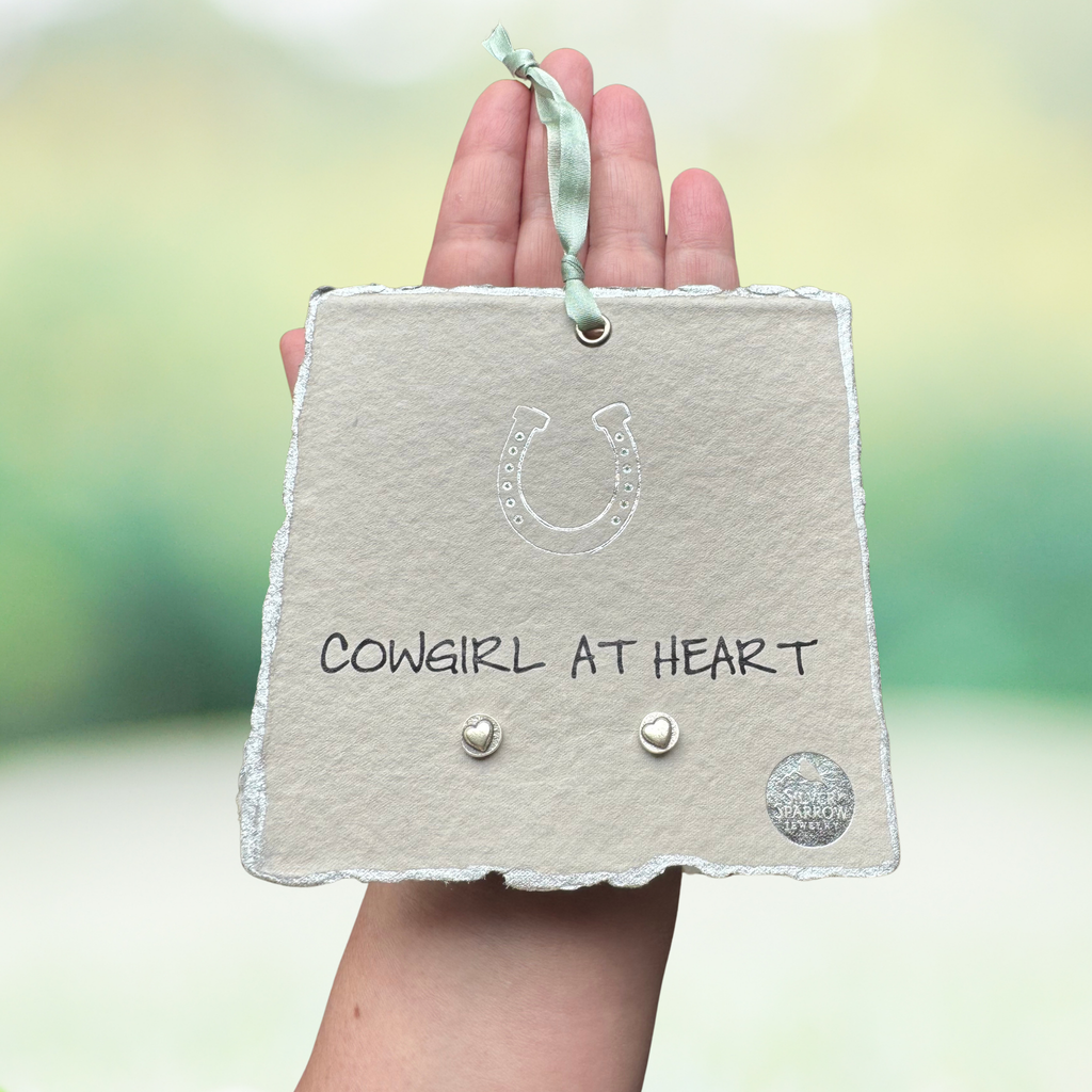 Sterling heart stud earrings