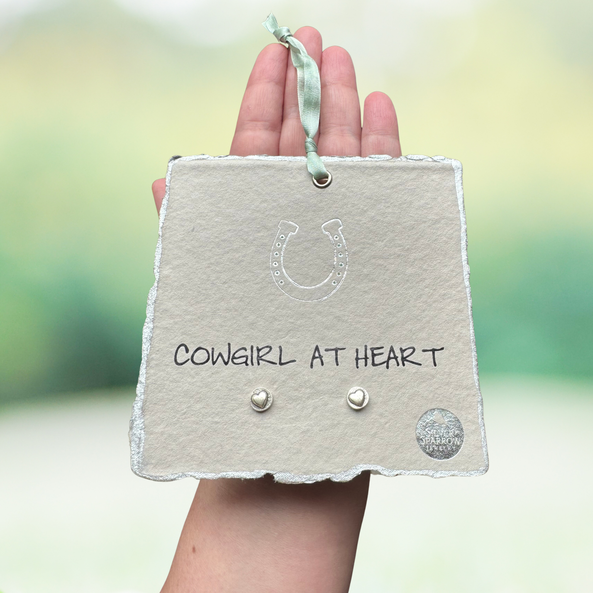 Sterling heart stud earrings